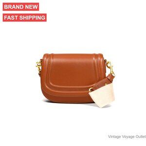 Small Vegan Leather Crossbody Bag Adjustable Straps Professional Casual